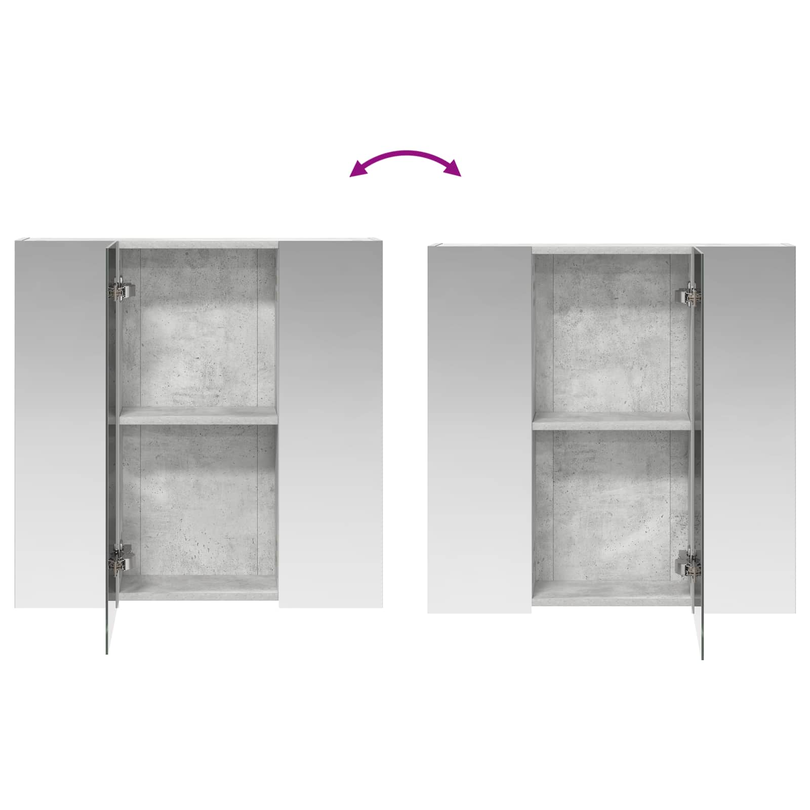 vidaXL Szafka z lustrem do łazienki Betonowy szary 70 x 14,5 x 70 cm