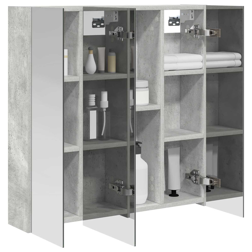 vidaXL Szafka z lustrem do łazienki Betonowy szary 70 x 14,5 x 70 cm