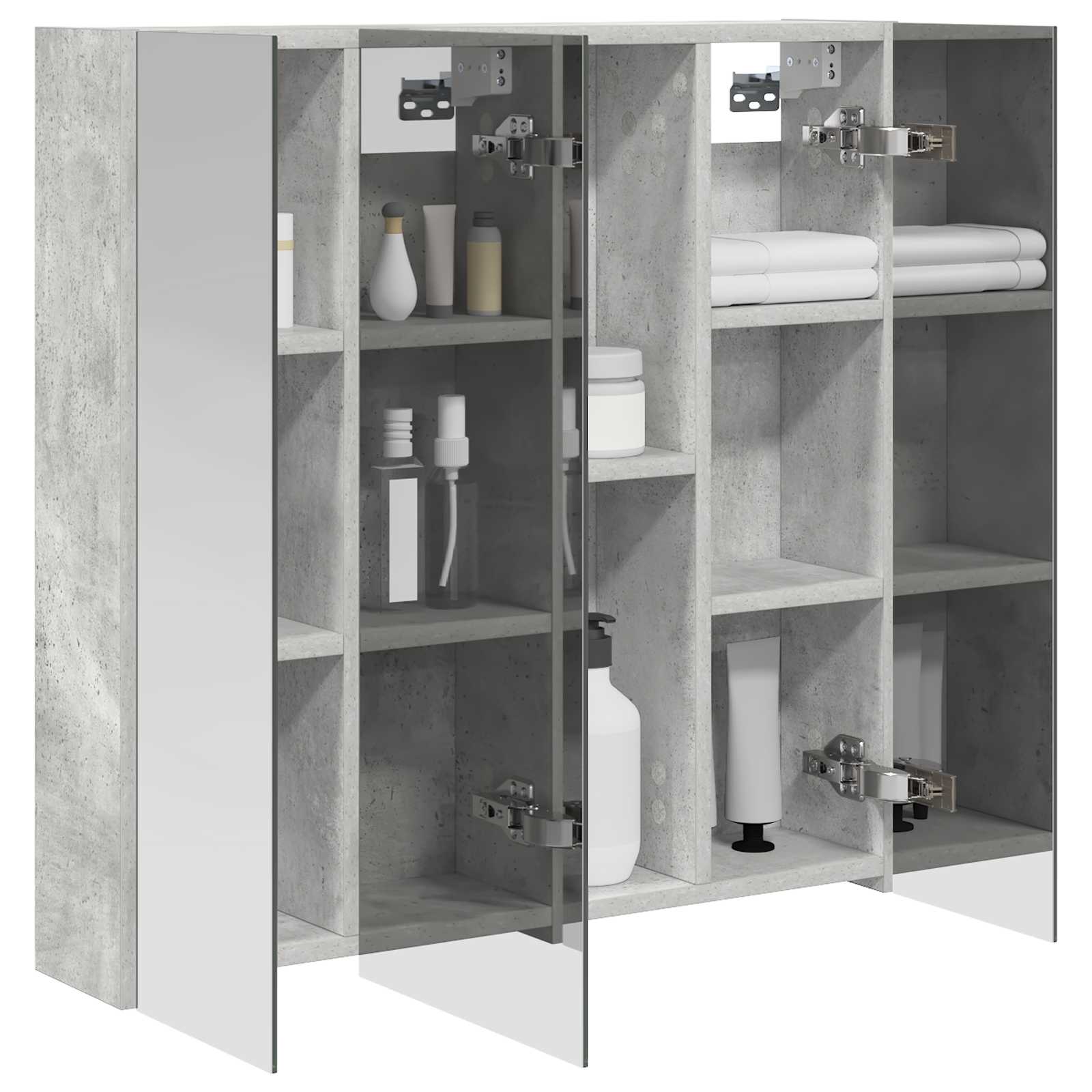 vidaXL Szafka z lustrem do łazienki Betonowy szary 70 x 14,5 x 70 cm