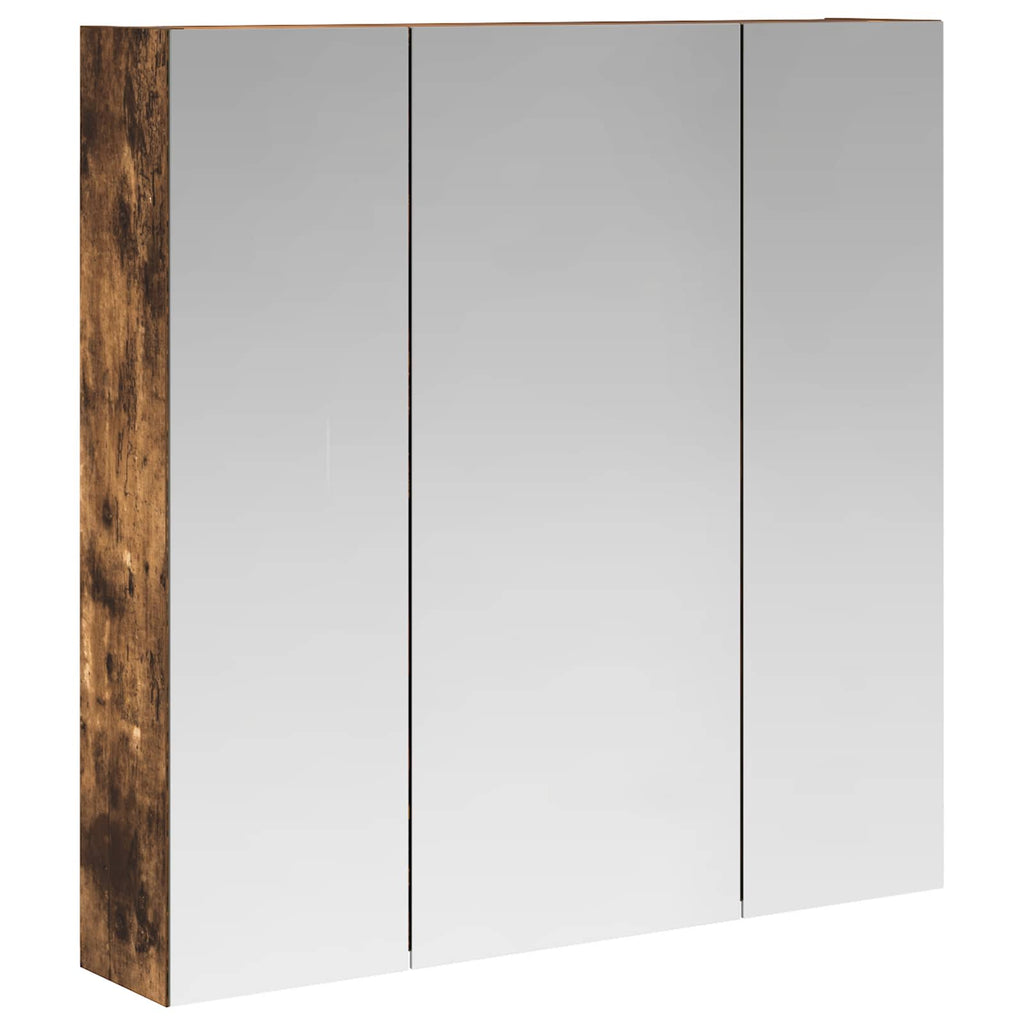 vidaXL Szafka z lustrem do łazienki Dąb wędzony 70 x 14,5 x 70 cm