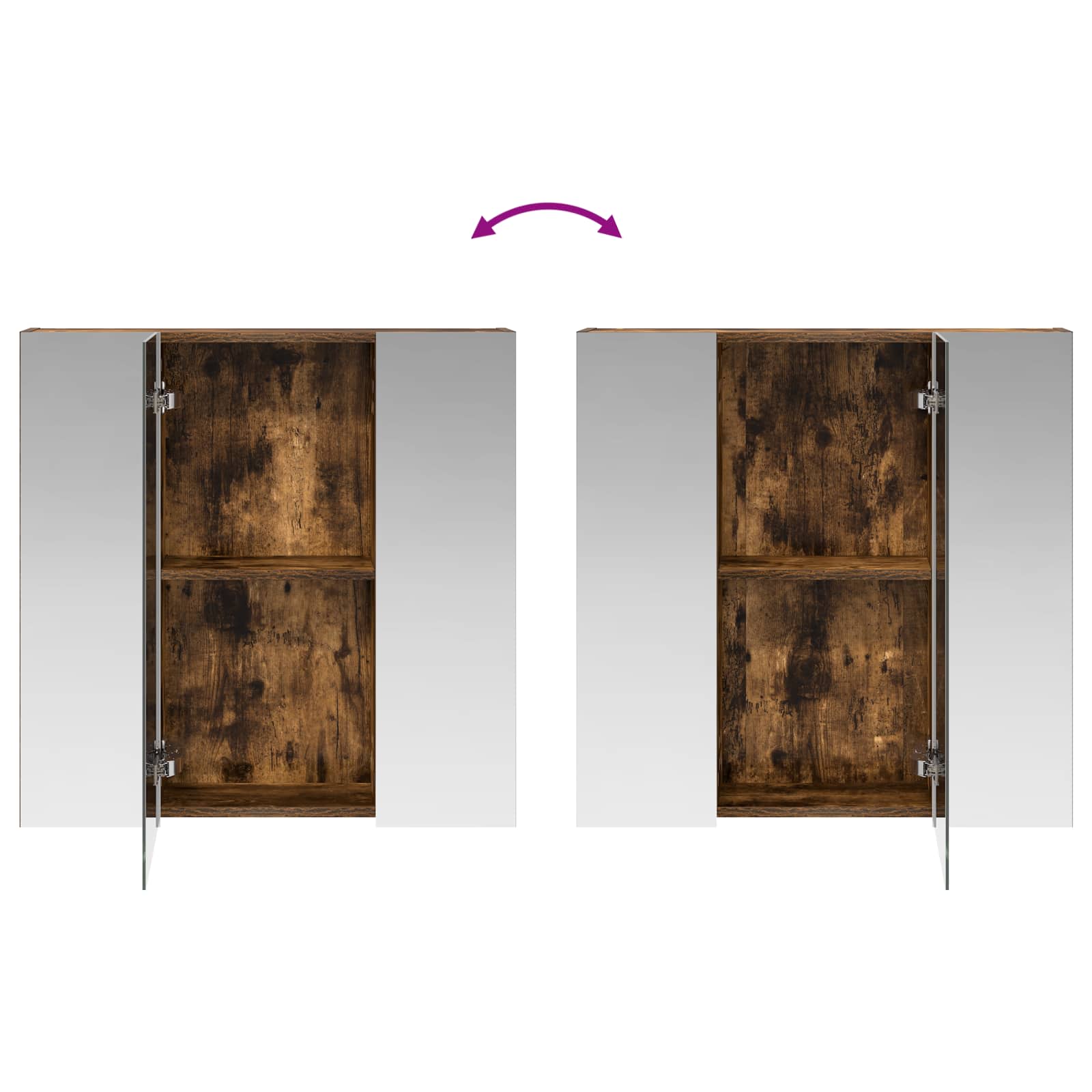 vidaXL Szafka z lustrem do łazienki Dąb wędzony 70 x 14,5 x 70 cm