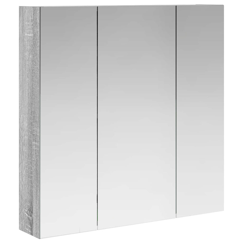vidaXL Szafka z lustrem do łazienki Szary Sonoma 70 x 14,5 x 70 cm