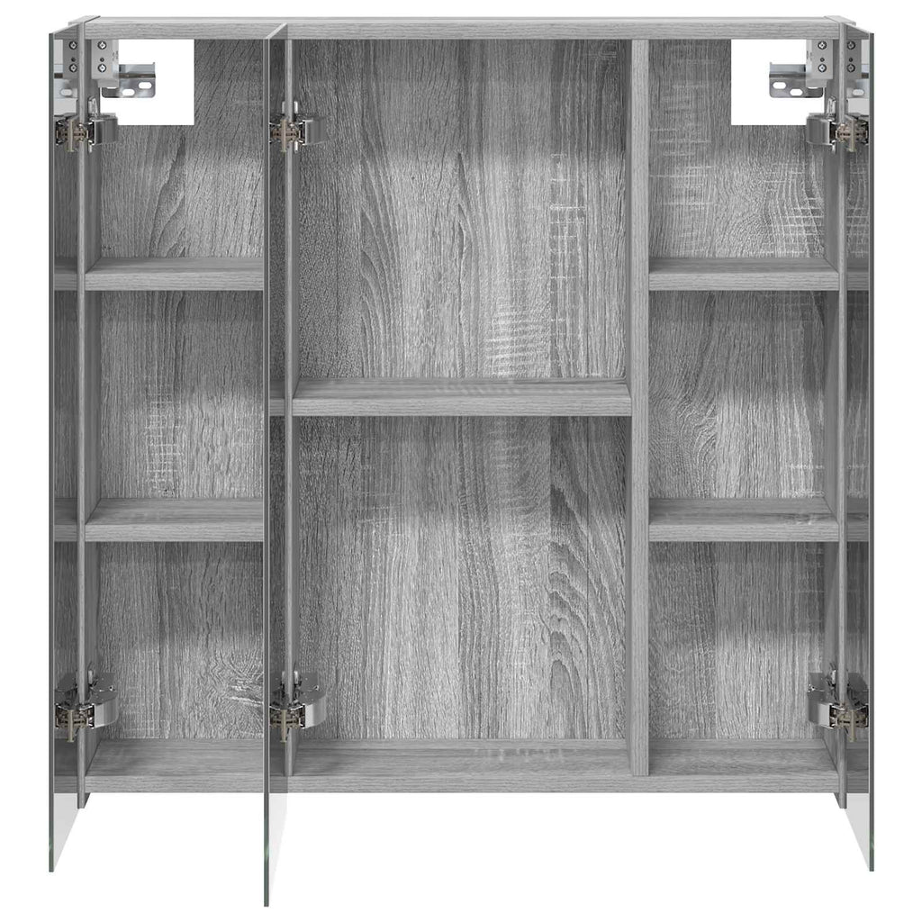 vidaXL Szafka z lustrem do łazienki Szary Sonoma 70 x 14,5 x 70 cm