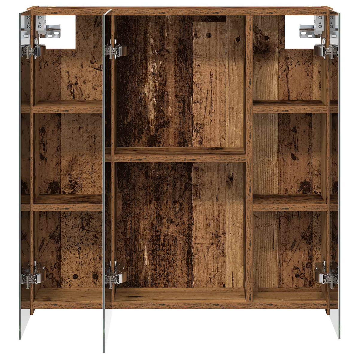 vidaXL Szafka z lustrem do łazienki Stare drewno 70 x 14,5 x 70 cm
