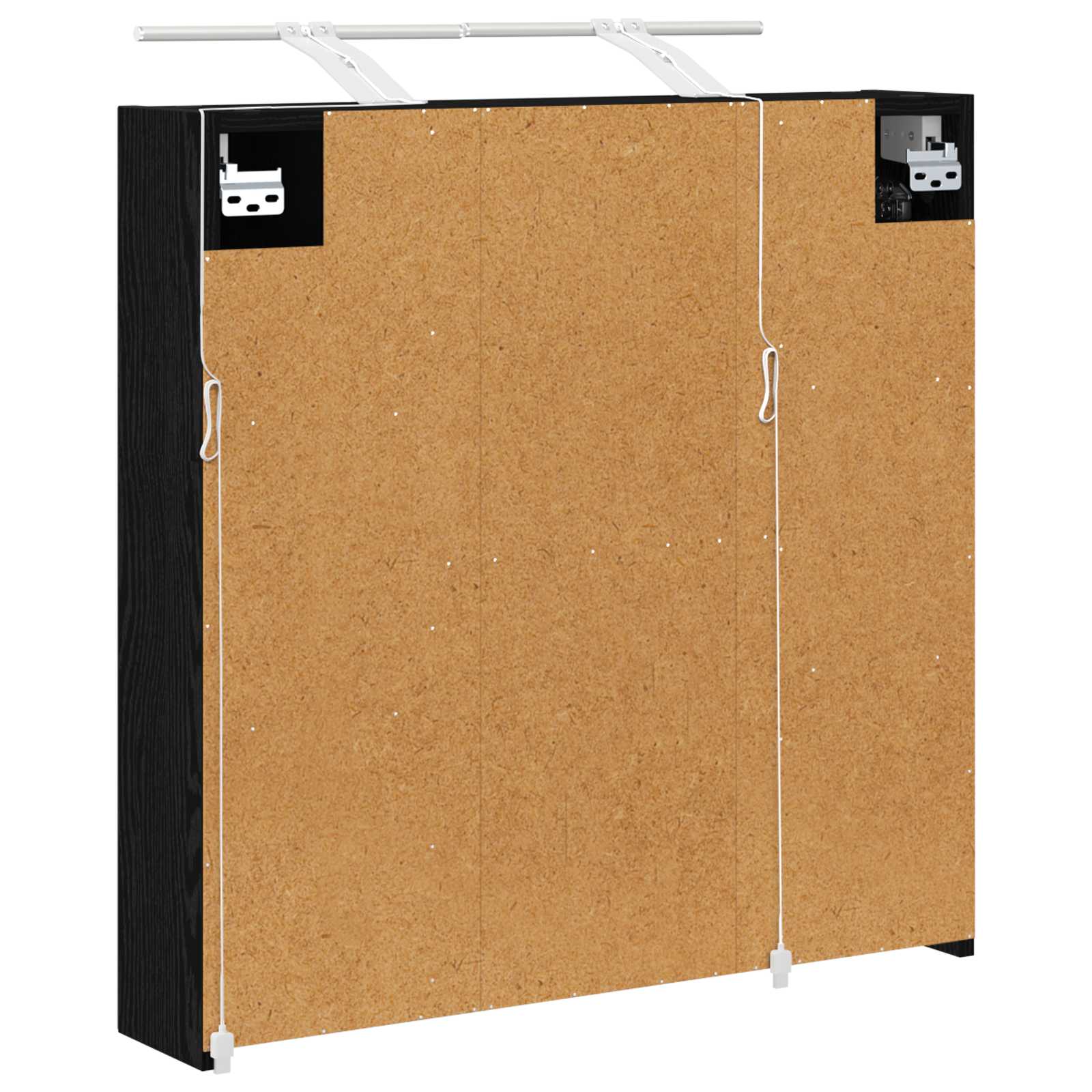vidaXL Szafka z lustrem do łazienki Czarny Dąb 70 x 14,5 x 70 cm