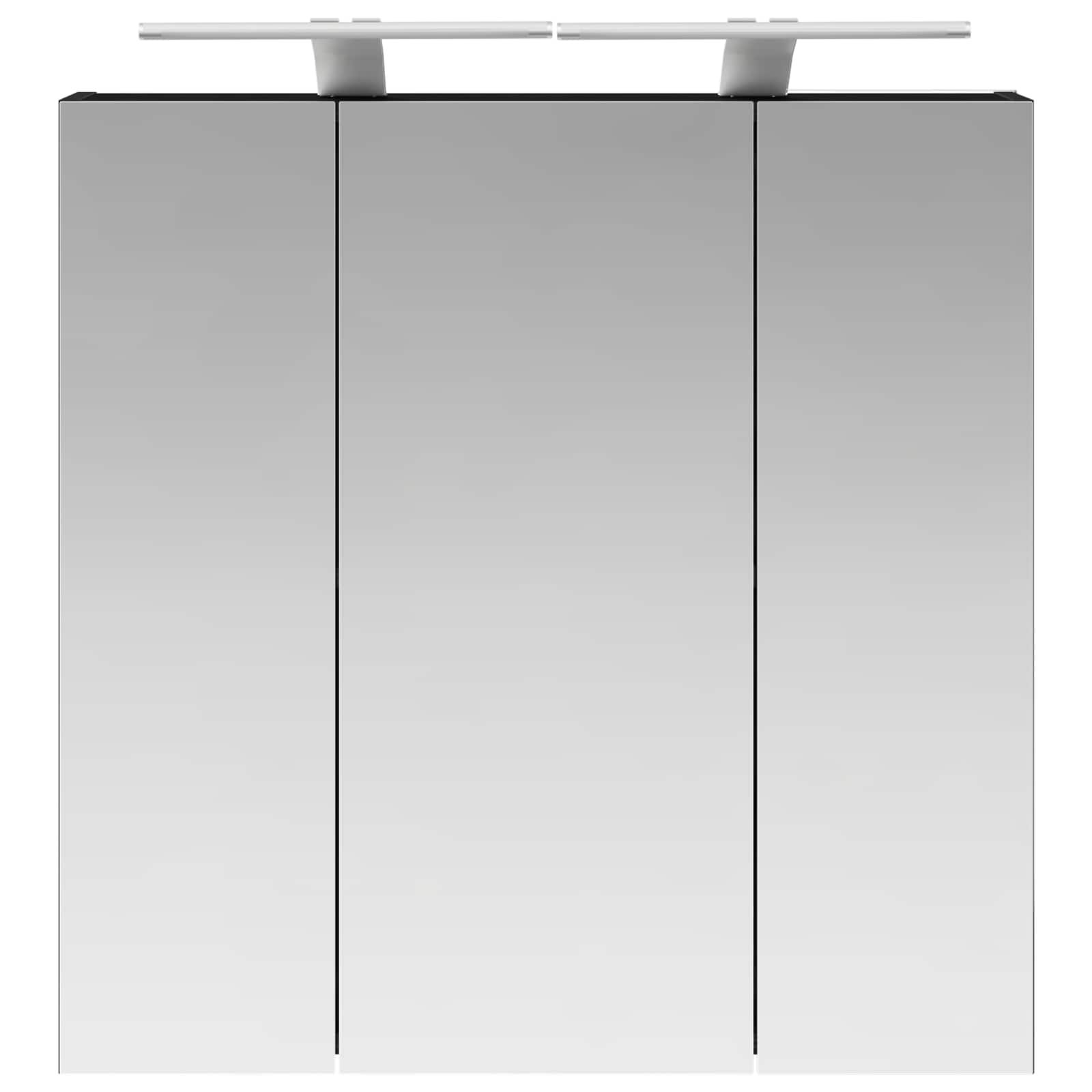 vidaXL Szafka z lustrem do łazienki Czarny Dąb 70 x 14,5 x 70 cm