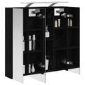 vidaXL Szafka z lustrem do łazienki Czarny Dąb 70 x 14,5 x 70 cm