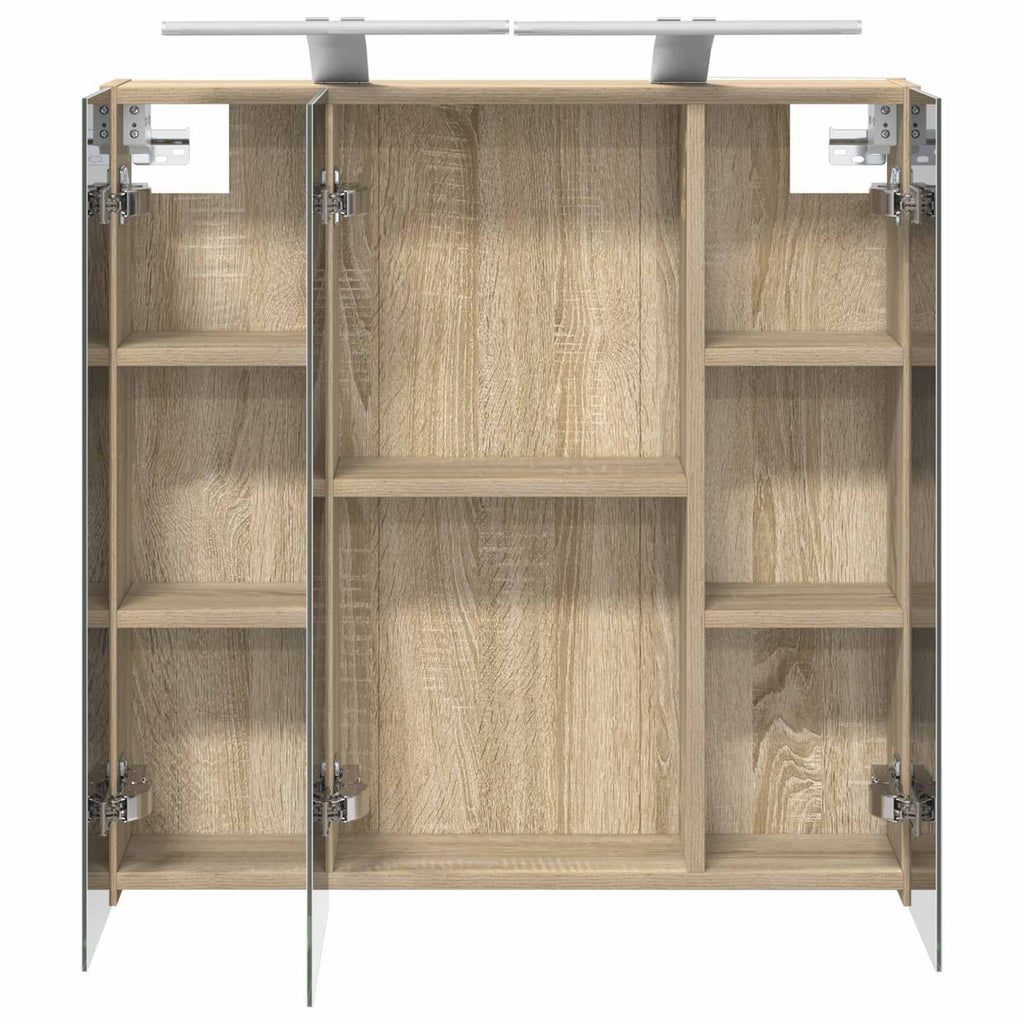vidaXL Szafka z lustrem do łazienki Dąb Sonoma 70 x 14,5 x 70 cm
