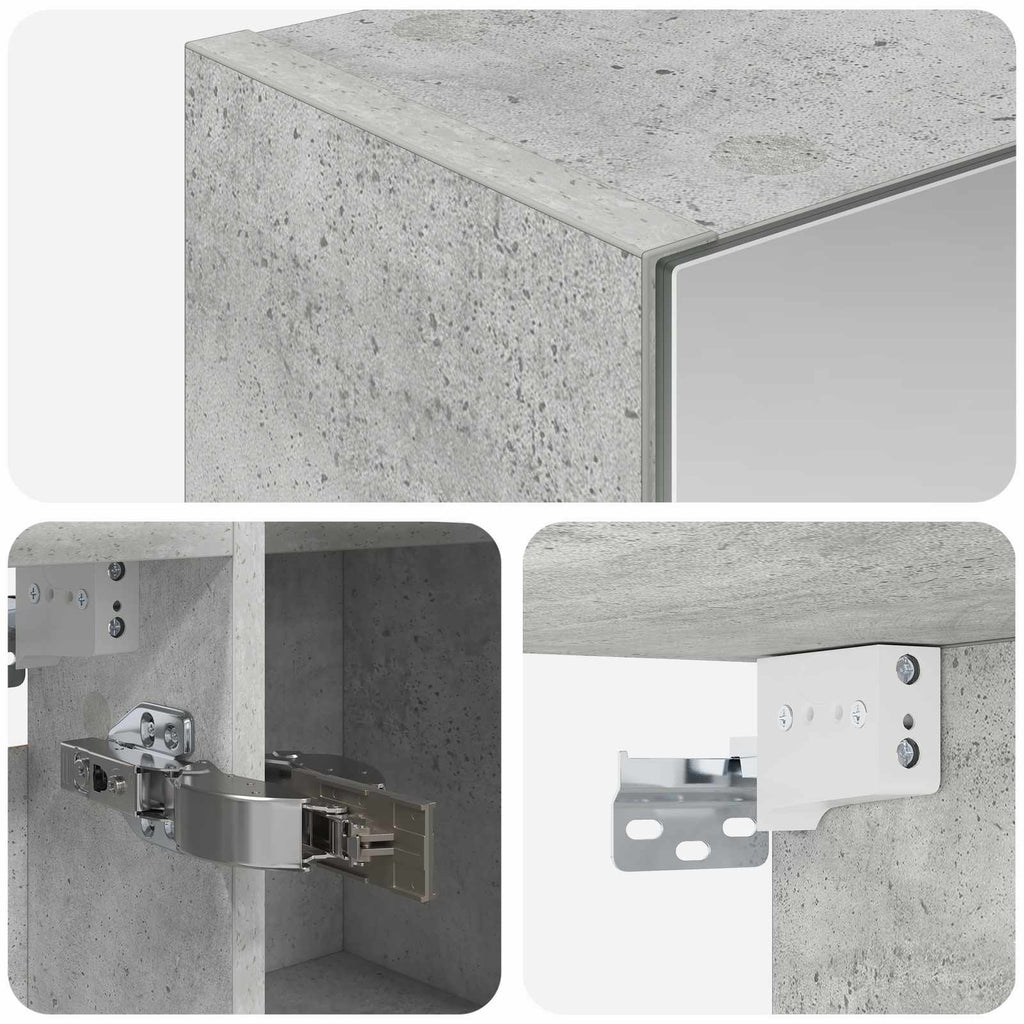 vidaXL Szafka z lustrem do łazienki Betonowy szary 70 x 14,5 x 70 cm