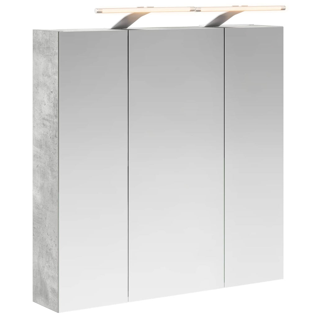 vidaXL Szafka z lustrem do łazienki Betonowy szary 70 x 14,5 x 70 cm