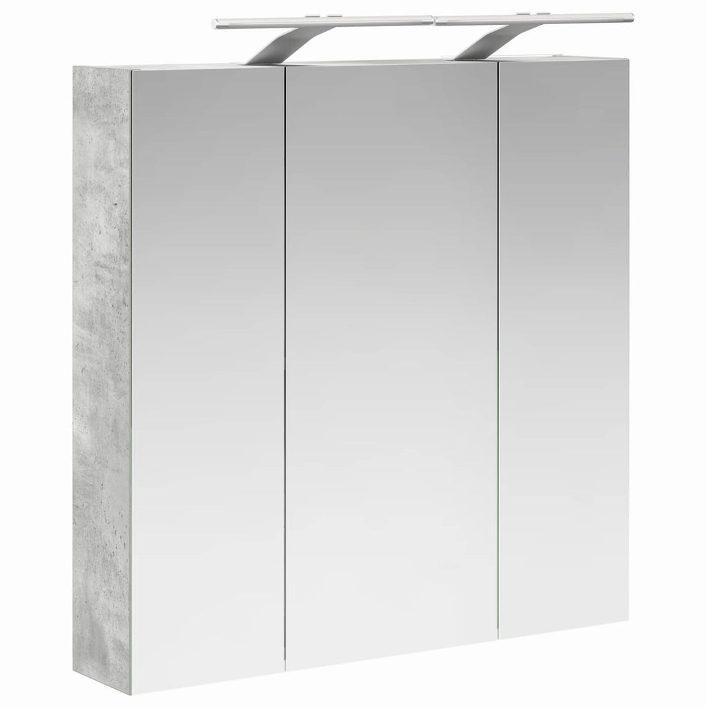 vidaXL Szafka z lustrem do łazienki Betonowy szary 70 x 14,5 x 70 cm