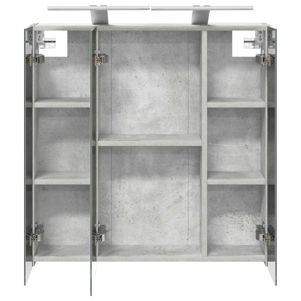 vidaXL Szafka z lustrem do łazienki Betonowy szary 70 x 14,5 x 70 cm