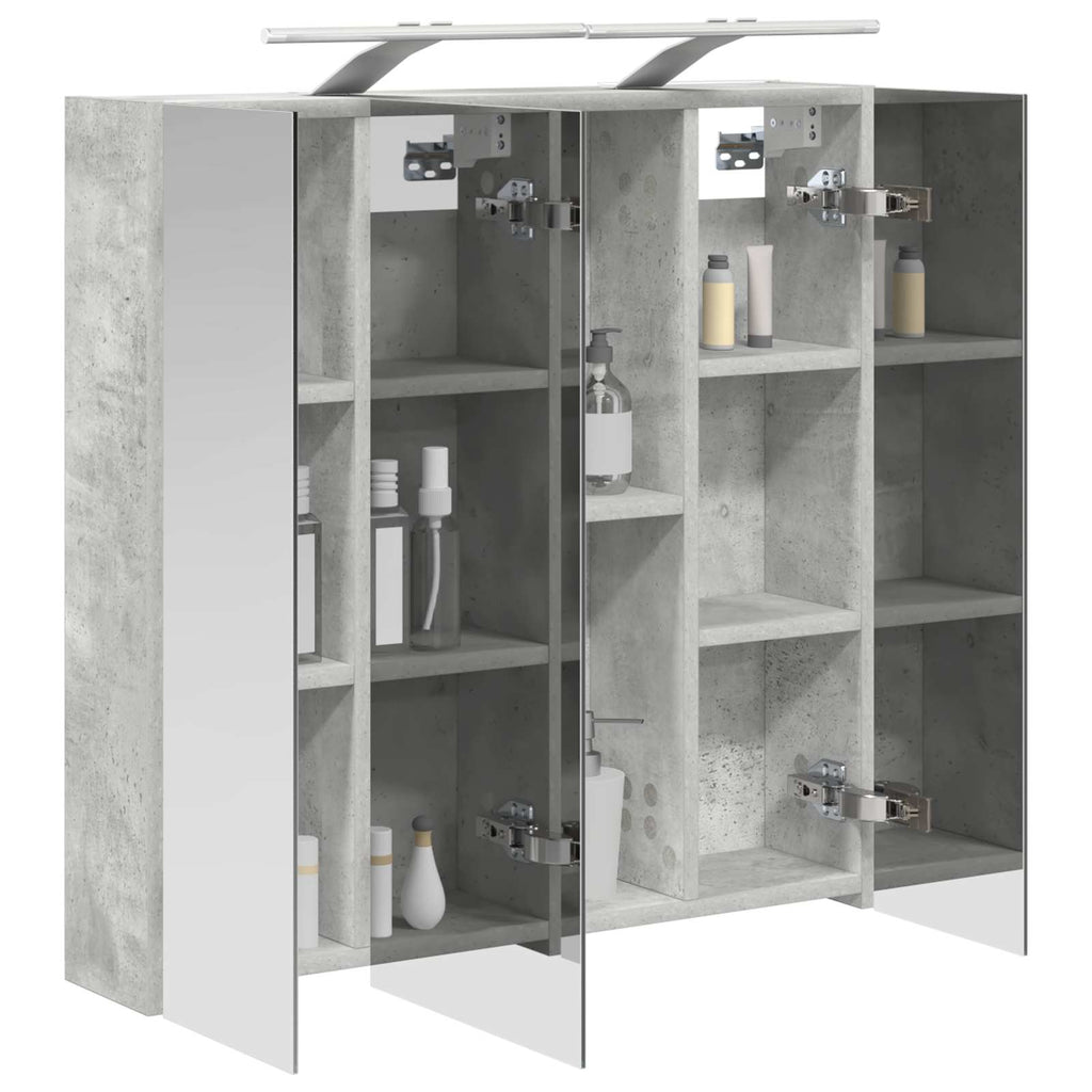 vidaXL Szafka z lustrem do łazienki Betonowy szary 70 x 14,5 x 70 cm