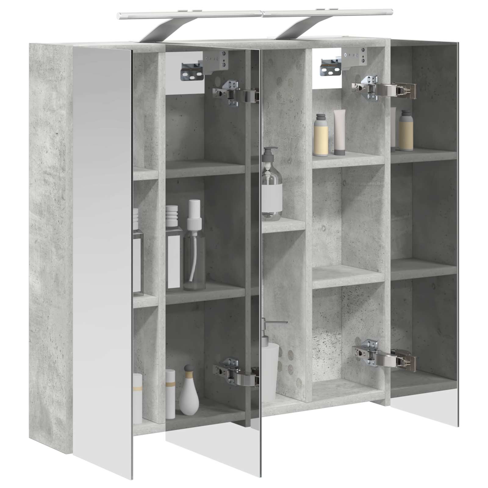 vidaXL Szafka z lustrem do łazienki Betonowy szary 70 x 14,5 x 70 cm