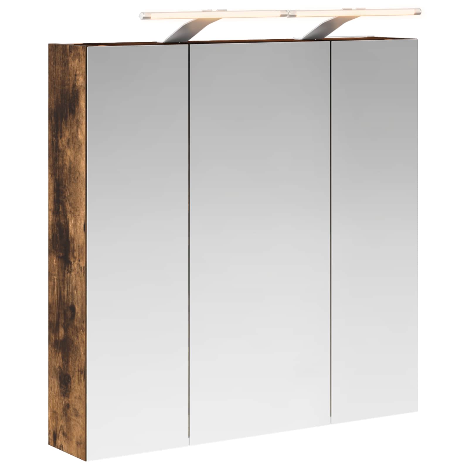 vidaXL Szafka z lustrem do łazienki Dąb wędzony 70 x 14,5 x 70 cm