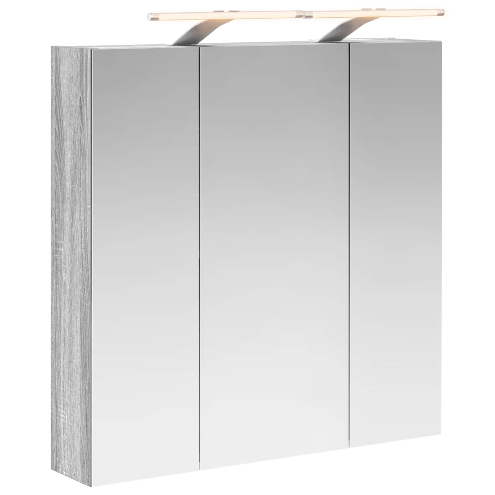 vidaXL Szafka z lustrem do łazienki Szary Sonoma 70 x 14,5 x 70 cm
