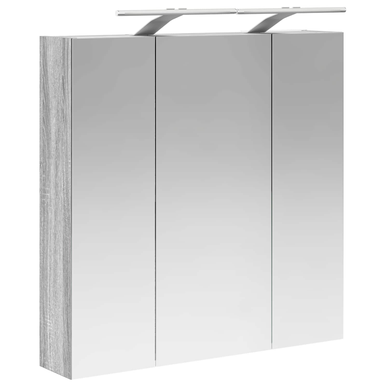 vidaXL Szafka z lustrem do łazienki Szary Sonoma 70 x 14,5 x 70 cm