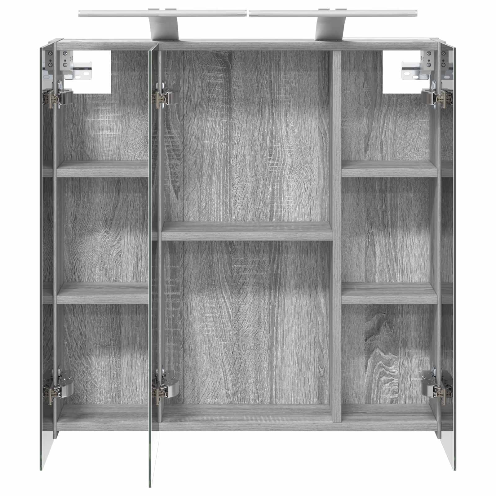 vidaXL Szafka z lustrem do łazienki Szary Sonoma 70 x 14,5 x 70 cm