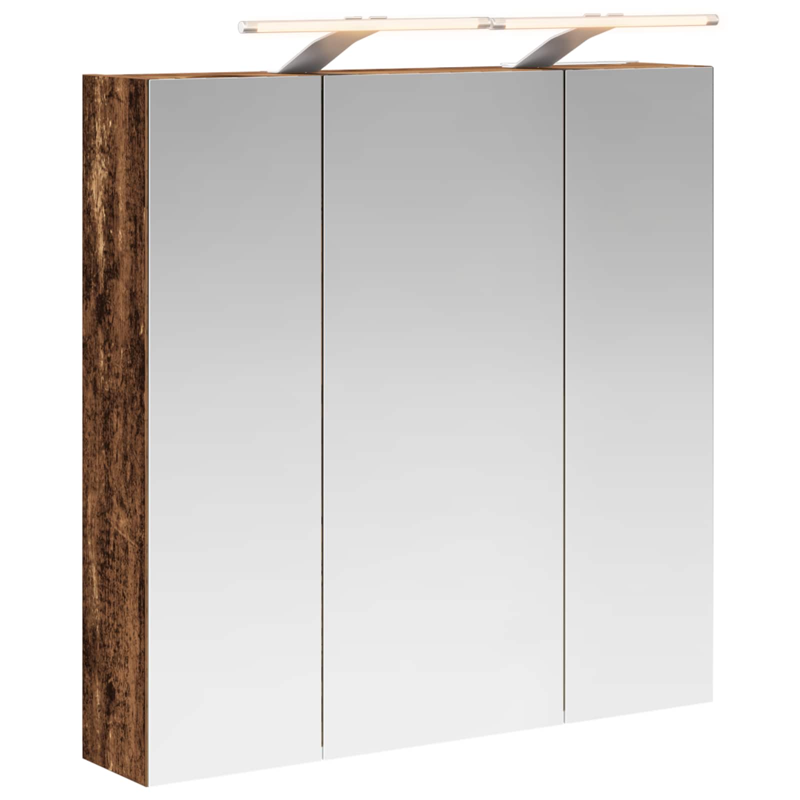 vidaXL Szafka z lustrem do łazienki Stare drewno 70 x 14,5 x 70 cm