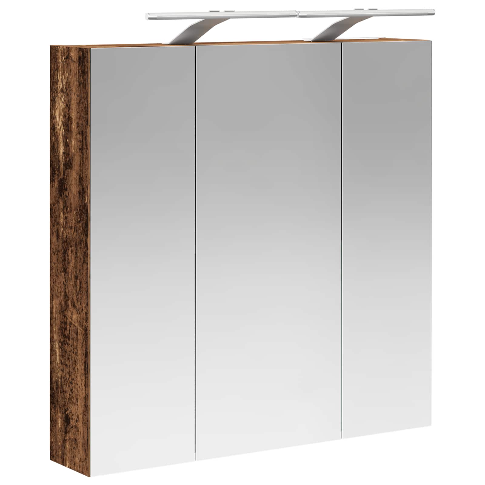 vidaXL Szafka z lustrem do łazienki Stare drewno 70 x 14,5 x 70 cm