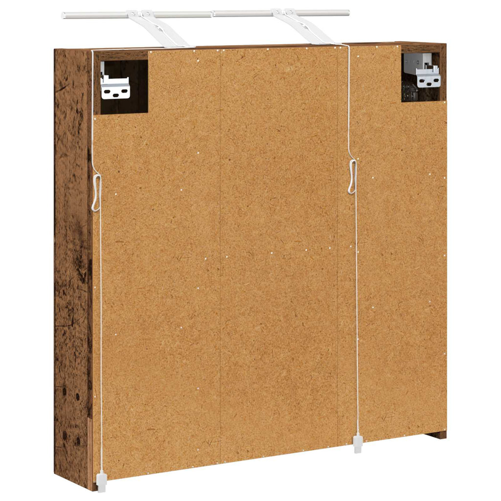vidaXL Szafka z lustrem do łazienki Stare drewno 70 x 14,5 x 70 cm