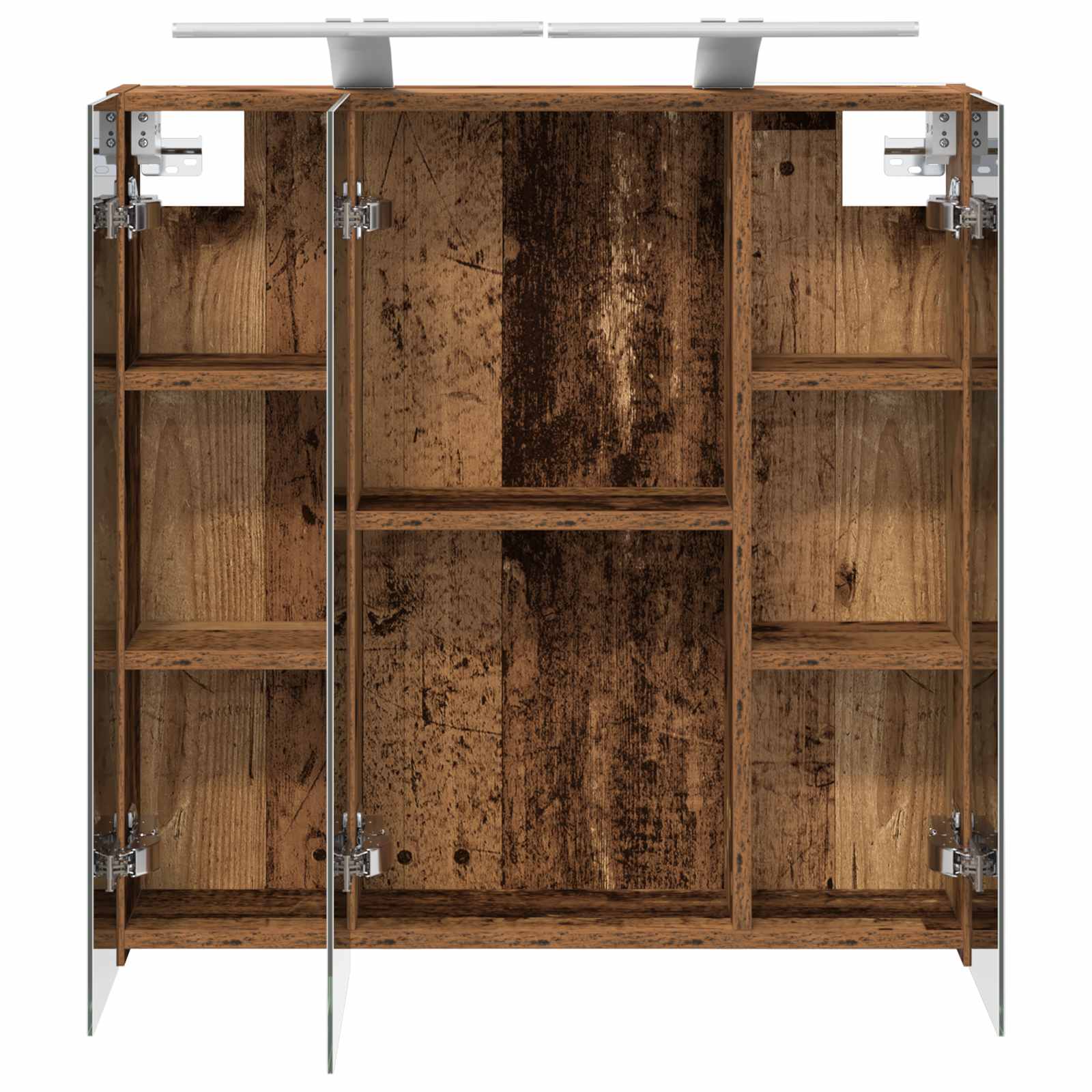 vidaXL Szafka z lustrem do łazienki Stare drewno 70 x 14,5 x 70 cm