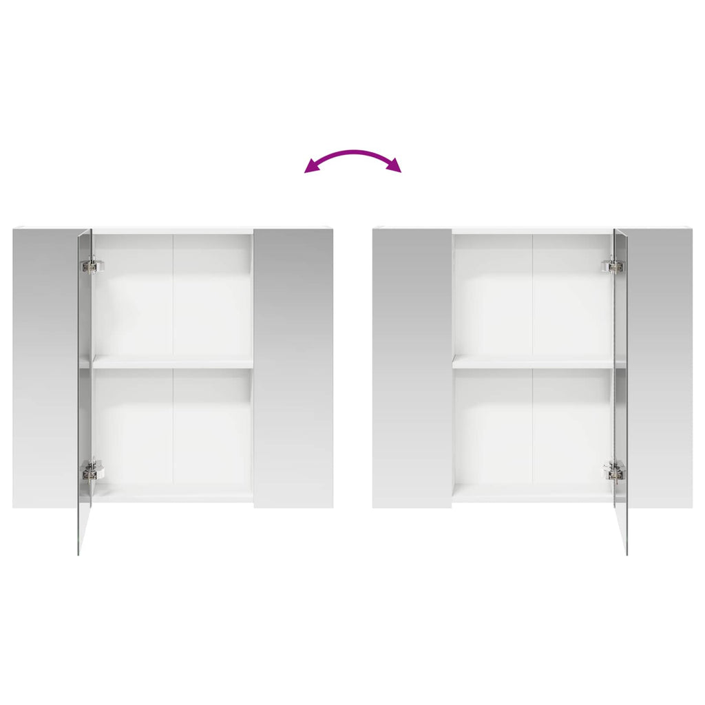 vidaXL Szafka z lustrem do łazienki z półką Biały 80 x 14.5 x 70 cm