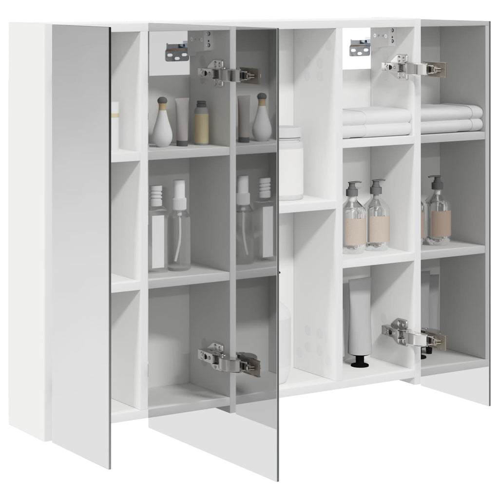 vidaXL Szafka z lustrem do łazienki z półką Biały 80 x 14.5 x 70 cm