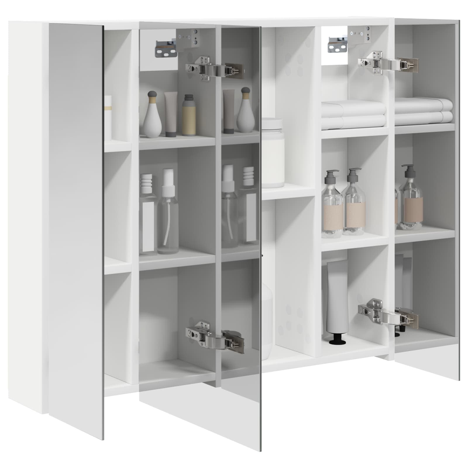 vidaXL Szafka z lustrem do łazienki z półką Biały 80 x 14.5 x 70 cm