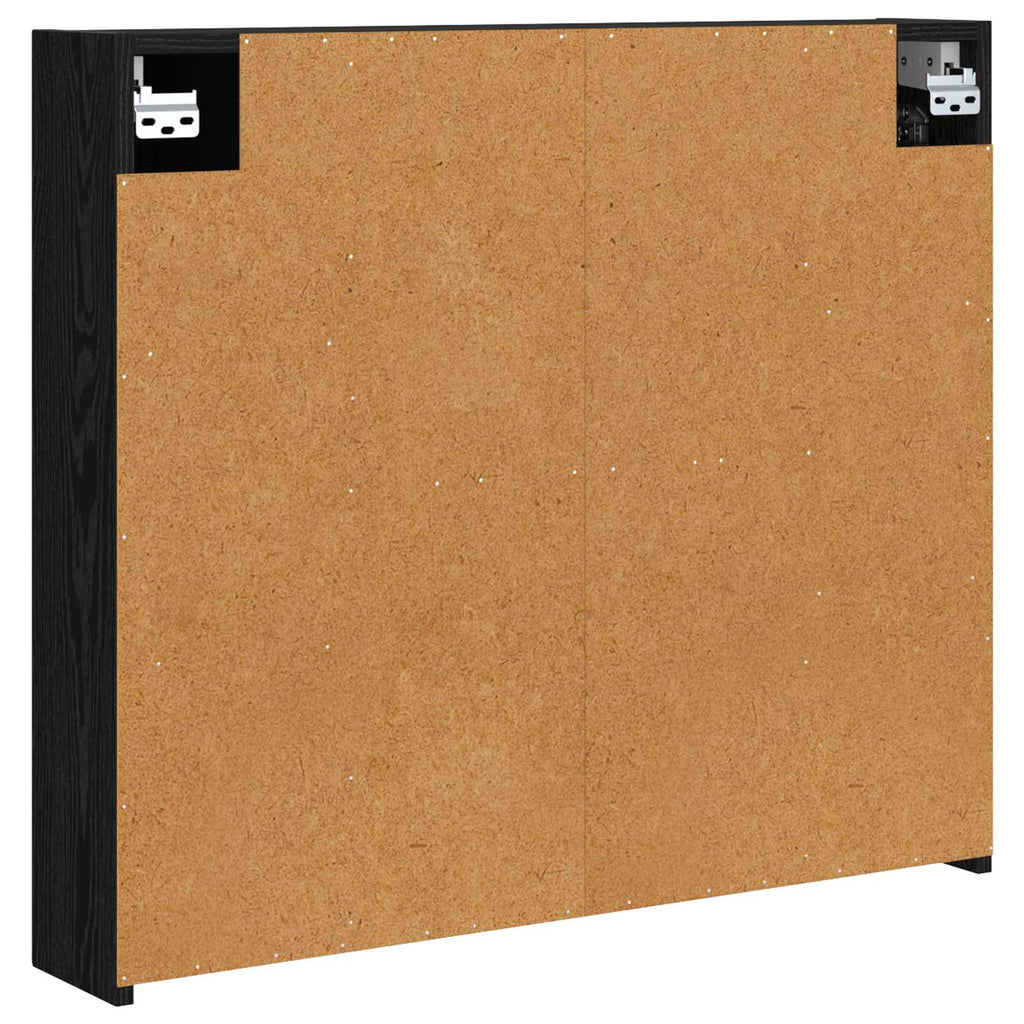vidaXL Szafka z lustrem do łazienki Czarny Dąb 80 x 14.5 x 70 cm