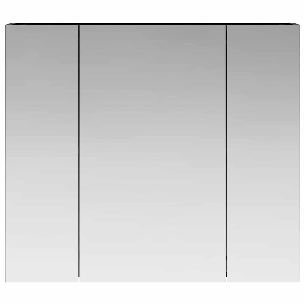 vidaXL Szafka z lustrem do łazienki Czarny Dąb 80 x 14.5 x 70 cm