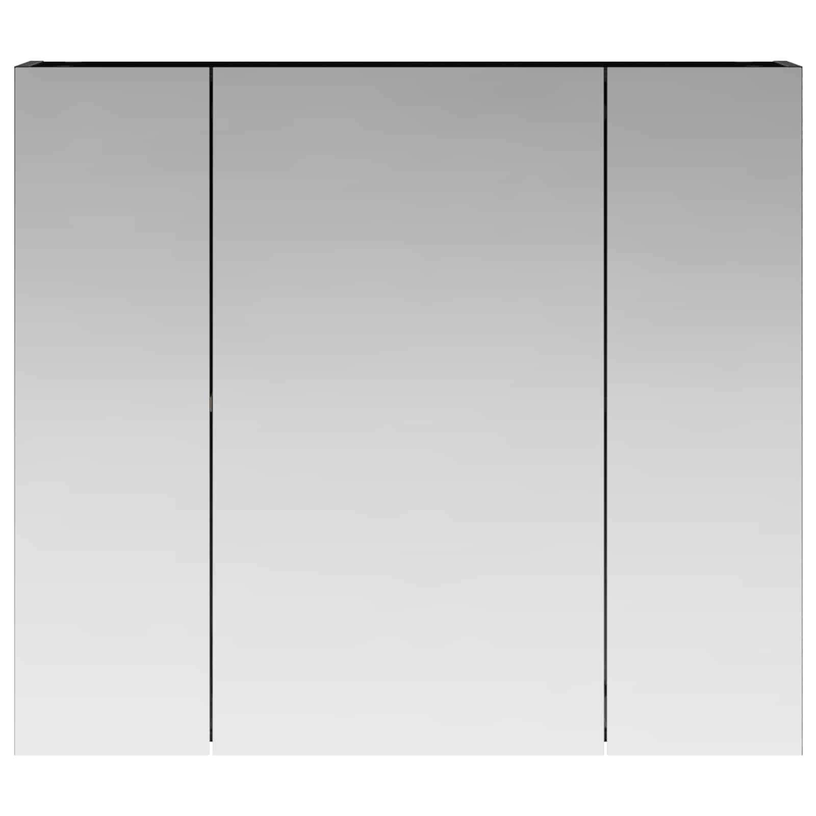 vidaXL Szafka z lustrem do łazienki Czarny Dąb 80 x 14.5 x 70 cm