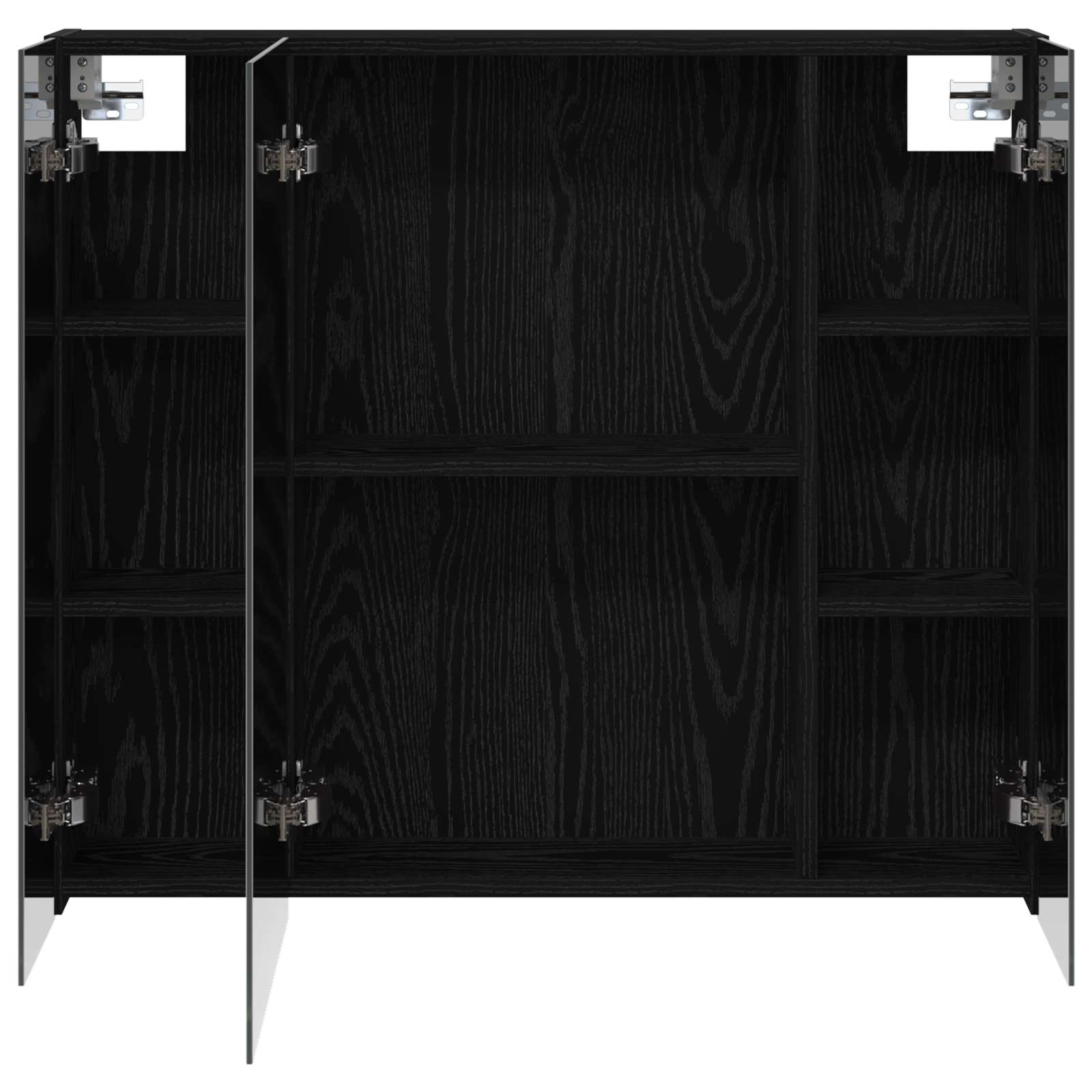 vidaXL Szafka z lustrem do łazienki Czarny Dąb 80 x 14.5 x 70 cm