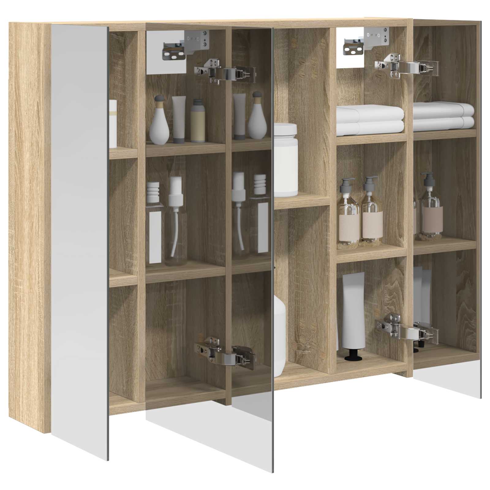 vidaXL Szafka z lustrem do łazienki Dąb Sonoma 80 x 14.5 x 70 cm