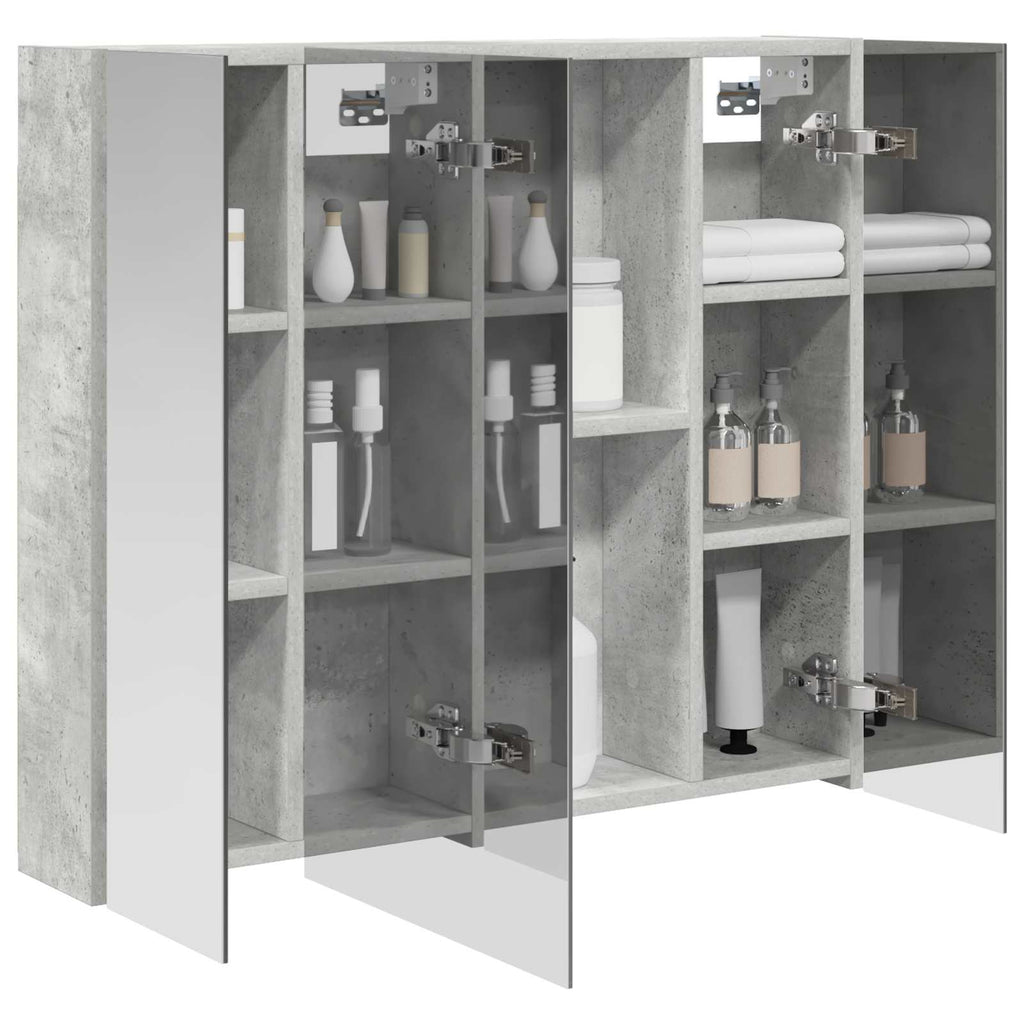 vidaXL Szafka z lustrem do łazienki Betonowy szary 80 x 14.5 x 70 cm