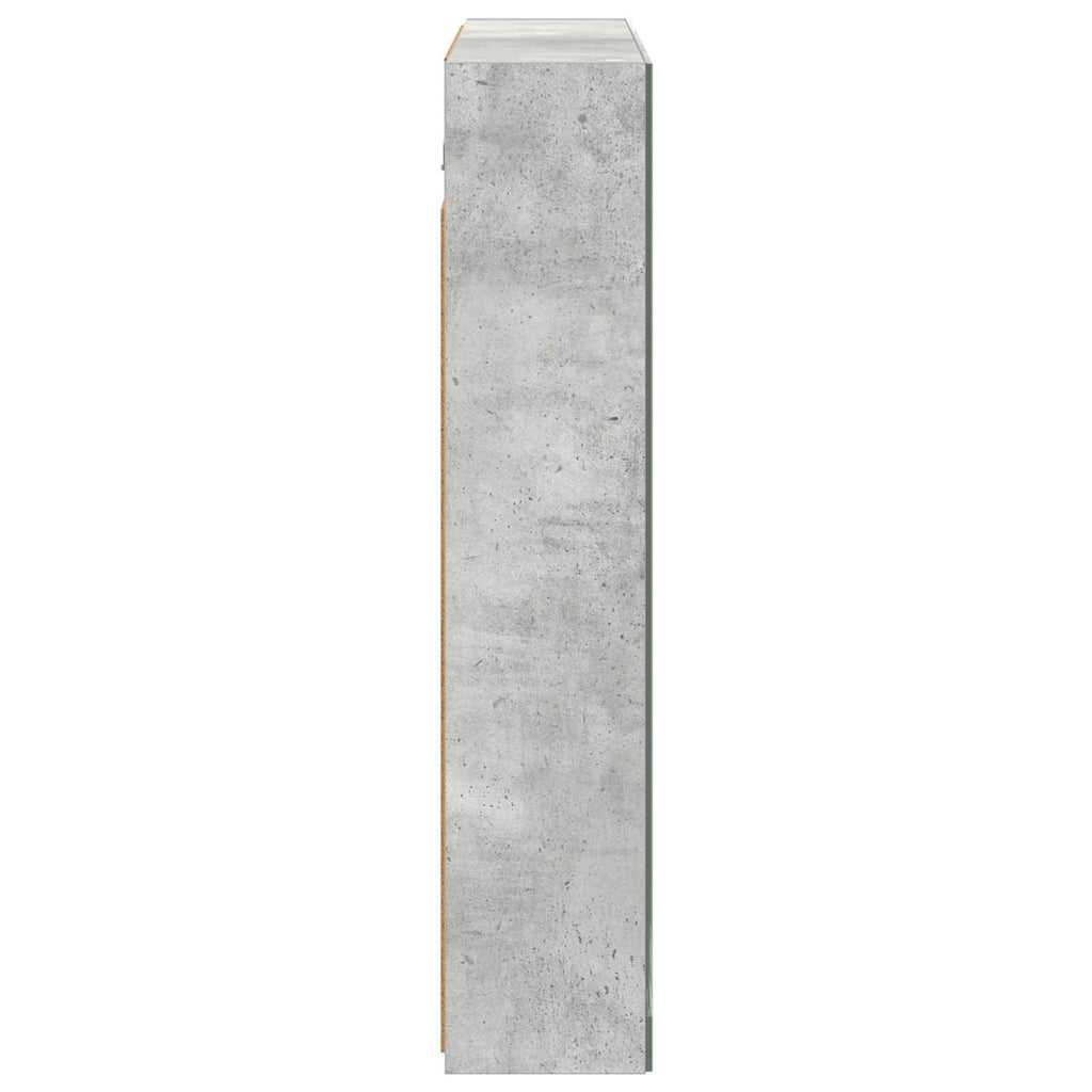 vidaXL Szafka z lustrem do łazienki Betonowy szary 80 x 14.5 x 70 cm