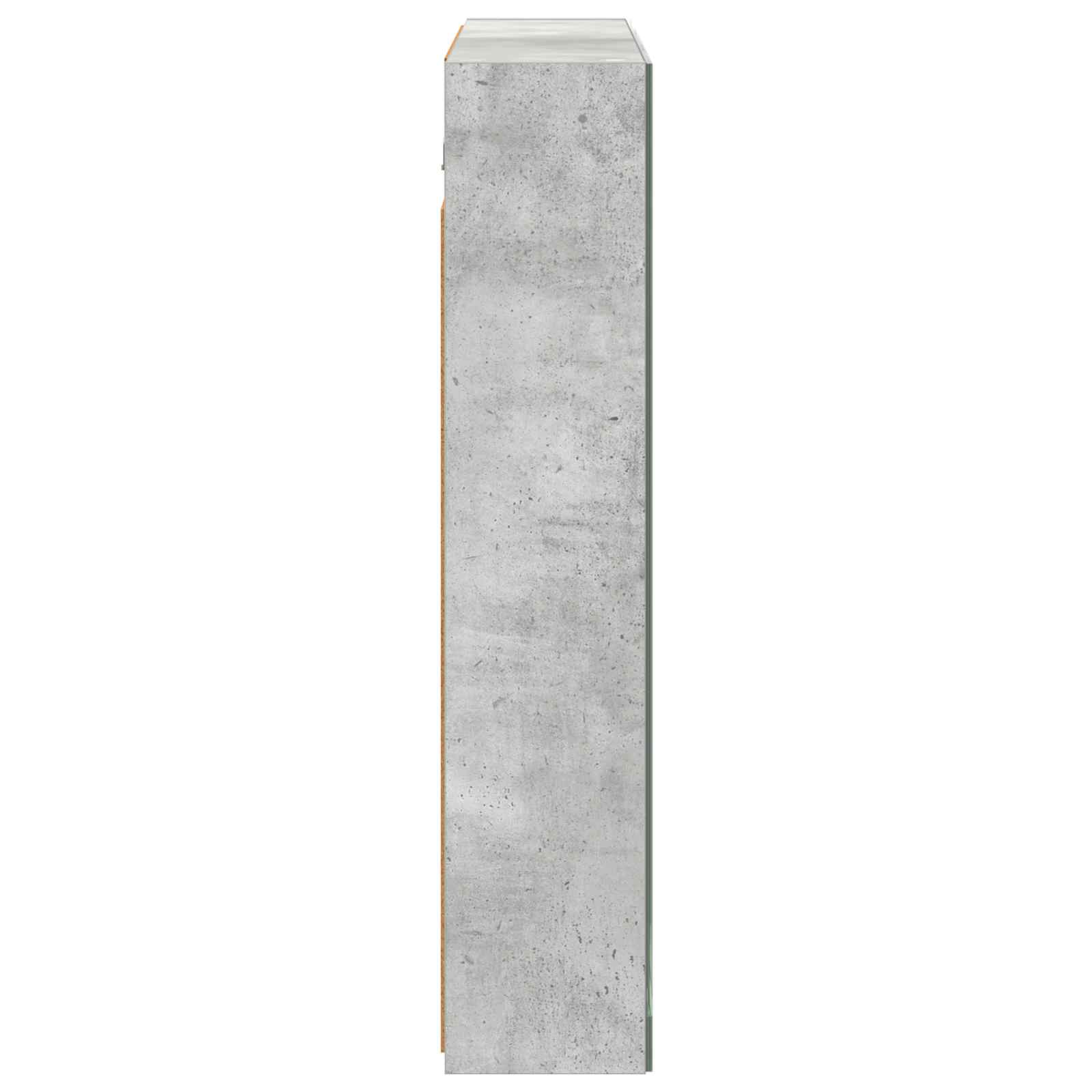 vidaXL Szafka z lustrem do łazienki Betonowy szary 80 x 14.5 x 70 cm