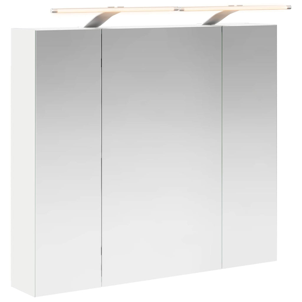 vidaXL Szafka z lustrem do łazienki z półką Biały 80 x 14.5 x 70 cm