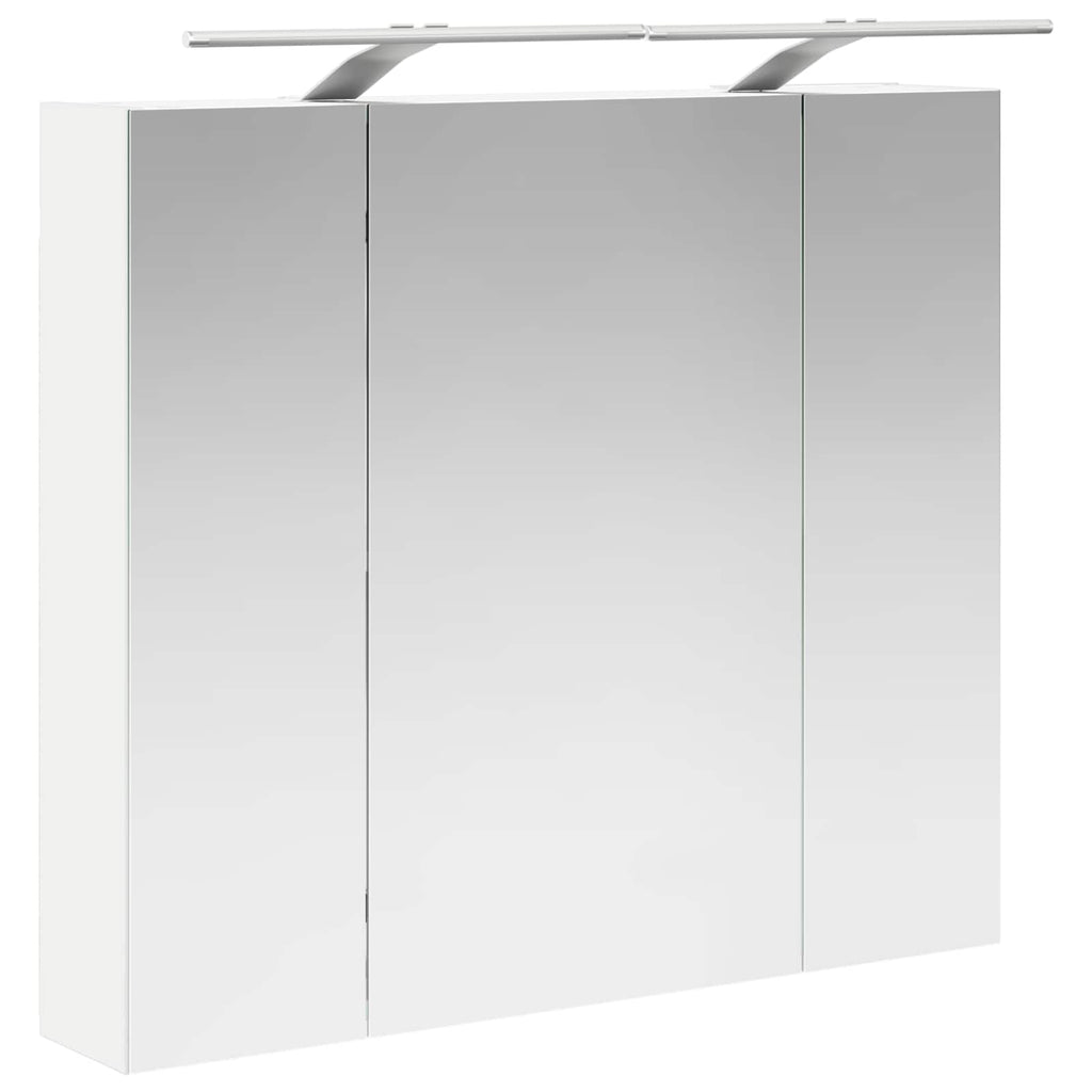 vidaXL Szafka z lustrem do łazienki z półką Biały 80 x 14.5 x 70 cm