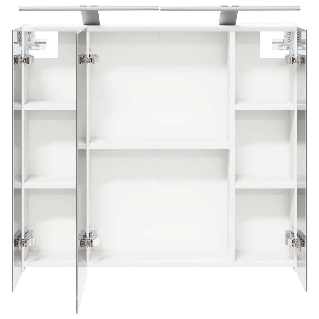 vidaXL Szafka z lustrem do łazienki z półką Biały 80 x 14.5 x 70 cm
