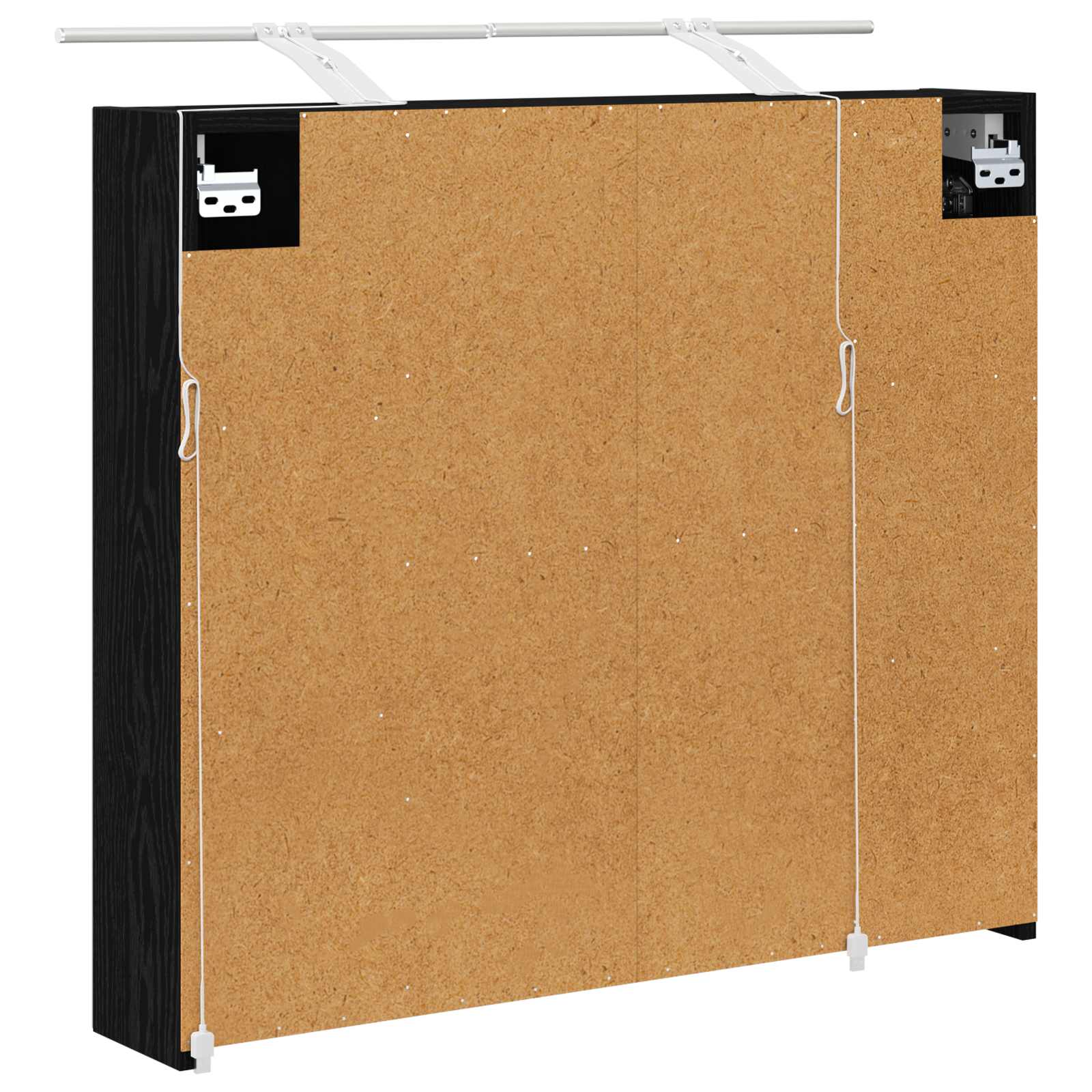 vidaXL Szafka z lustrem do łazienki Czarny Dąb 80 x 14.5 x 70 cm