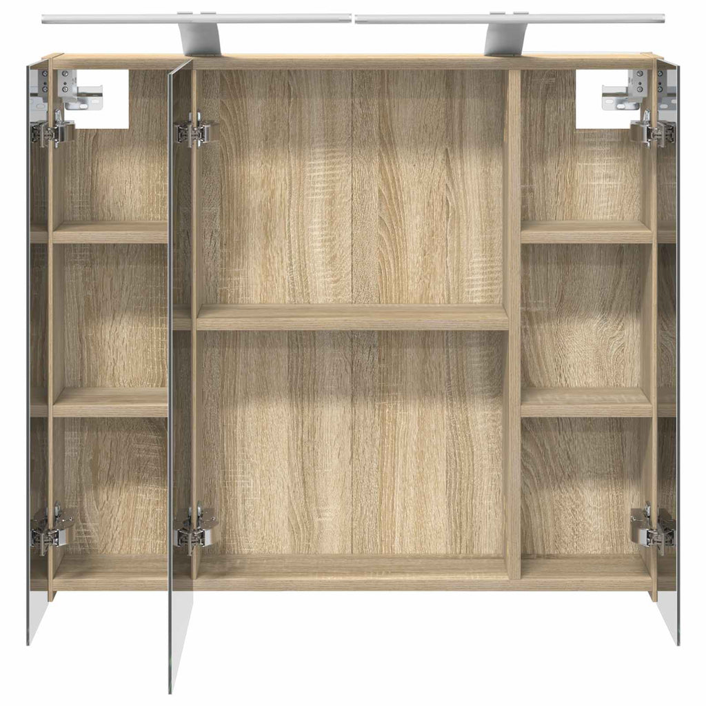 vidaXL Szafka z lustrem do łazienki Dąb Sonoma 80 x 14.5 x 70 cm