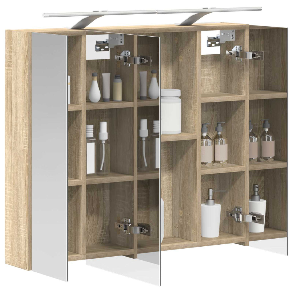 vidaXL Szafka z lustrem do łazienki Dąb Sonoma 80 x 14.5 x 70 cm
