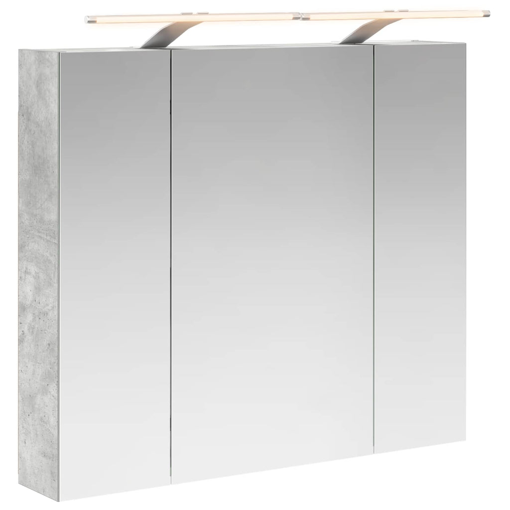 vidaXL Szafka z lustrem do łazienki Betonowy szary 80 x 14.5 x 70 cm