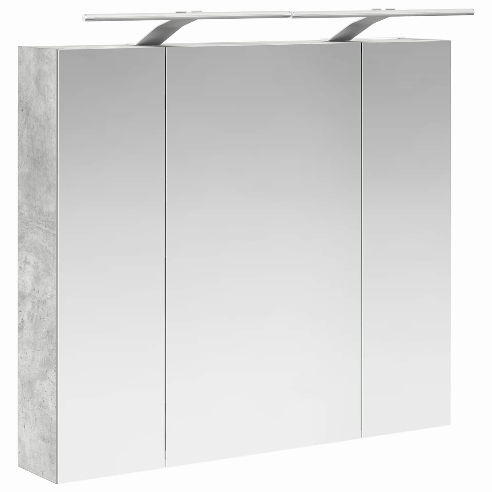 vidaXL Szafka z lustrem do łazienki Betonowy szary 80 x 14.5 x 70 cm
