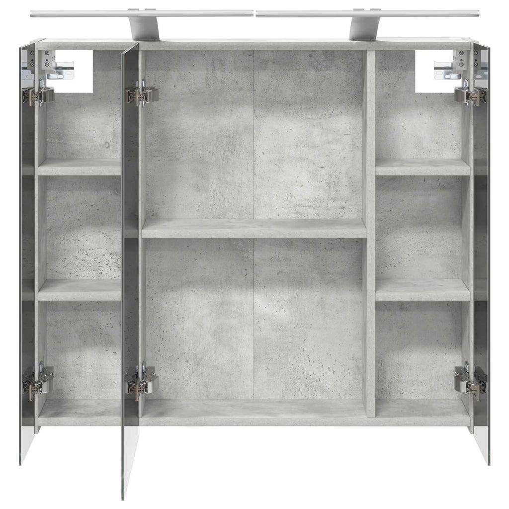 vidaXL Szafka z lustrem do łazienki Betonowy szary 80 x 14.5 x 70 cm