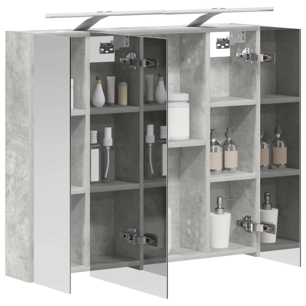 vidaXL Szafka z lustrem do łazienki Betonowy szary 80 x 14.5 x 70 cm