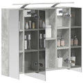 vidaXL Szafka z lustrem do łazienki Betonowy szary 80 x 14.5 x 70 cm