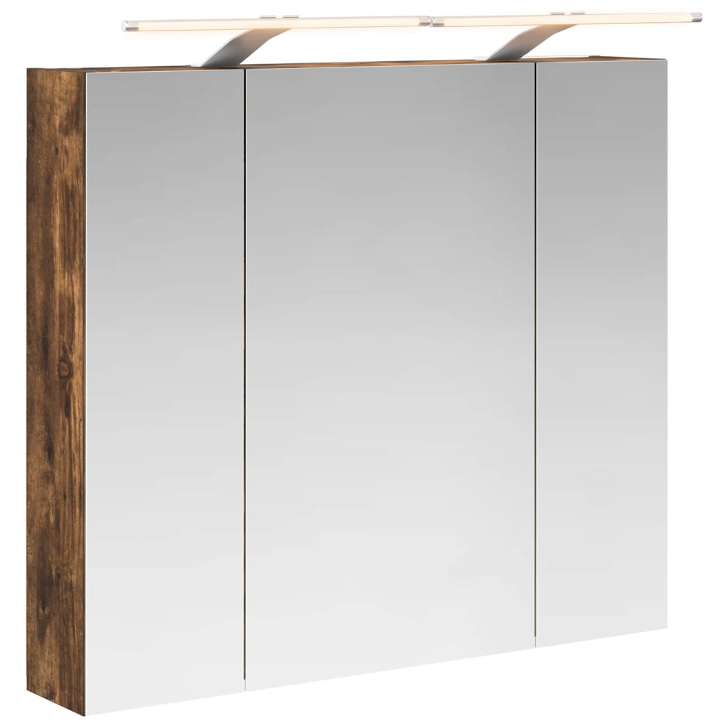 vidaXL Szafka z lustrem do łazienki Dąb wędzony 80 x 14.5 x 70 cm