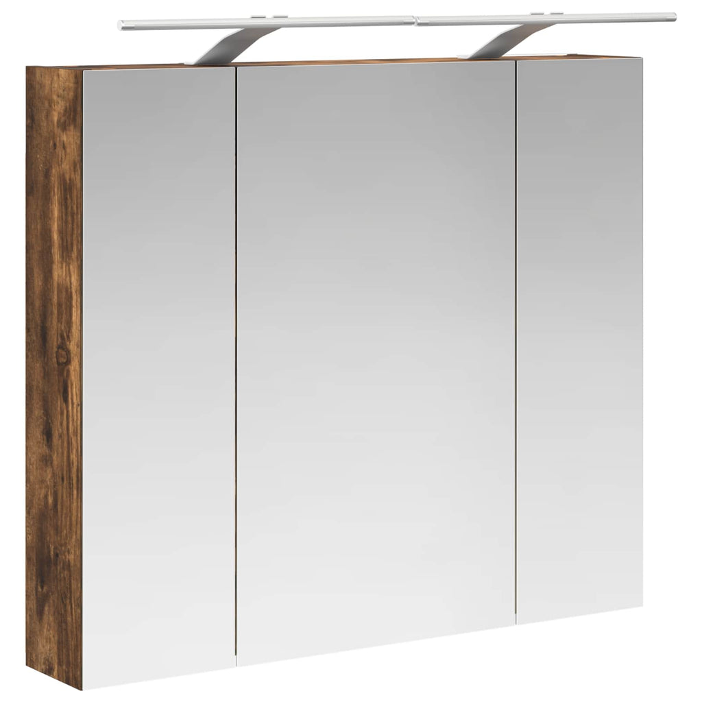 vidaXL Szafka z lustrem do łazienki Dąb wędzony 80 x 14.5 x 70 cm